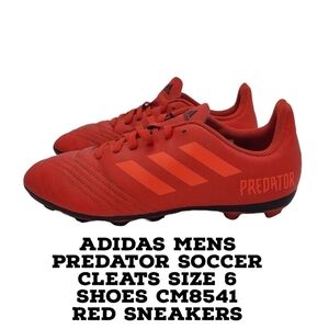 Adidas Shoes Men's 6 Predator Soccer Cleats CM8541 Red Sneakers